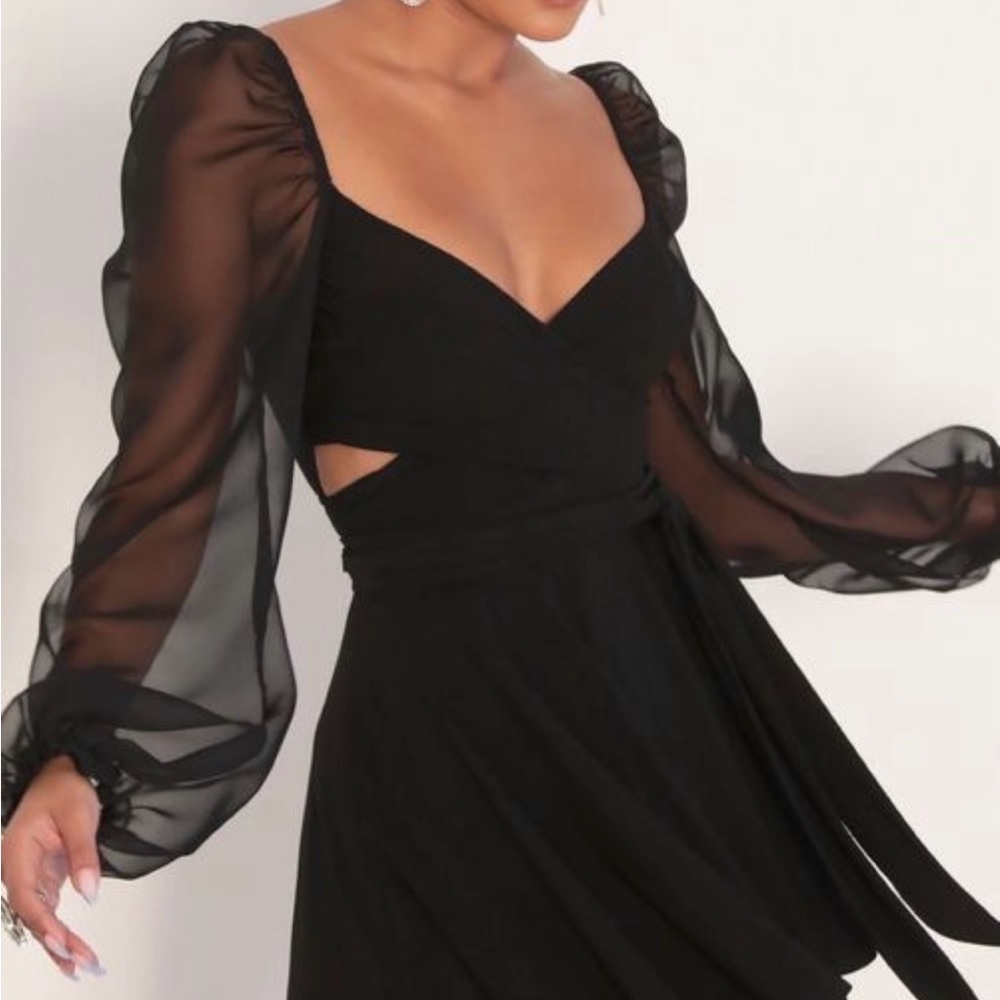 Lucy In The Sky Aliah Puff Chiffon Wrap Dress